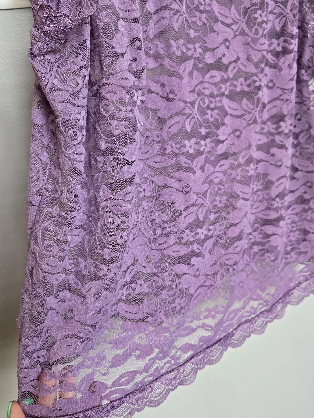 Adore Me Purple Floral Sheer Lace Cami Tank Top Scalloped Trim Plus Size 2X - Picture 4 of 4